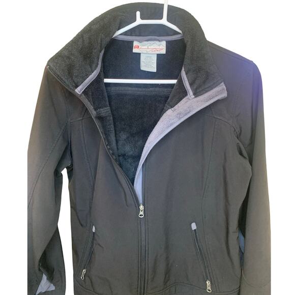 Free Country Softshell Jacket L Black Mens Detachable Hood Lined Full Zip - Picture 4 of 11